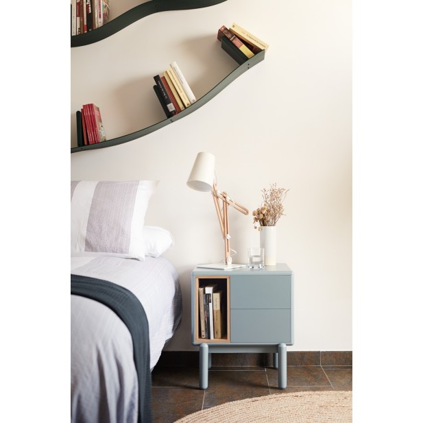 Mesita de Noche CORVO, Gris Perla -...