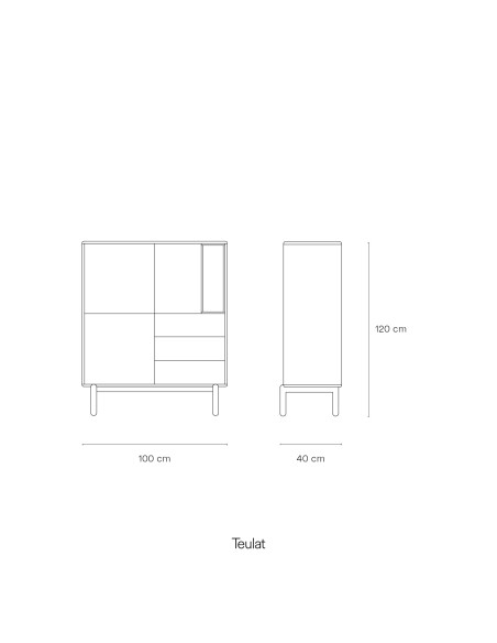 Mueble Auxiliar CORVO, Gris Antracita - Teulat